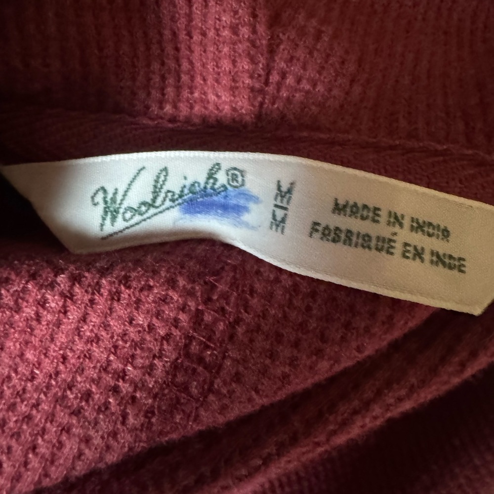 Woolrich Fairmont waffle knit long sleeve dress Burgundy color Size Medium - Picture 10 of 10
